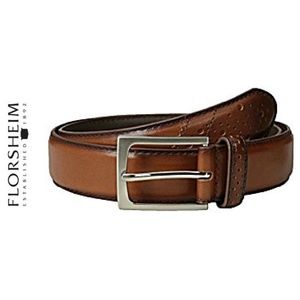 NWT Florsheim Mens Leather Belt 36 Saddle Tan